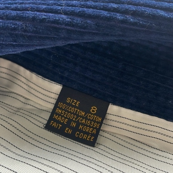Vintage Size 8 Blue Corduroy Preppy Blazer Jacket - Picture 8 of 10